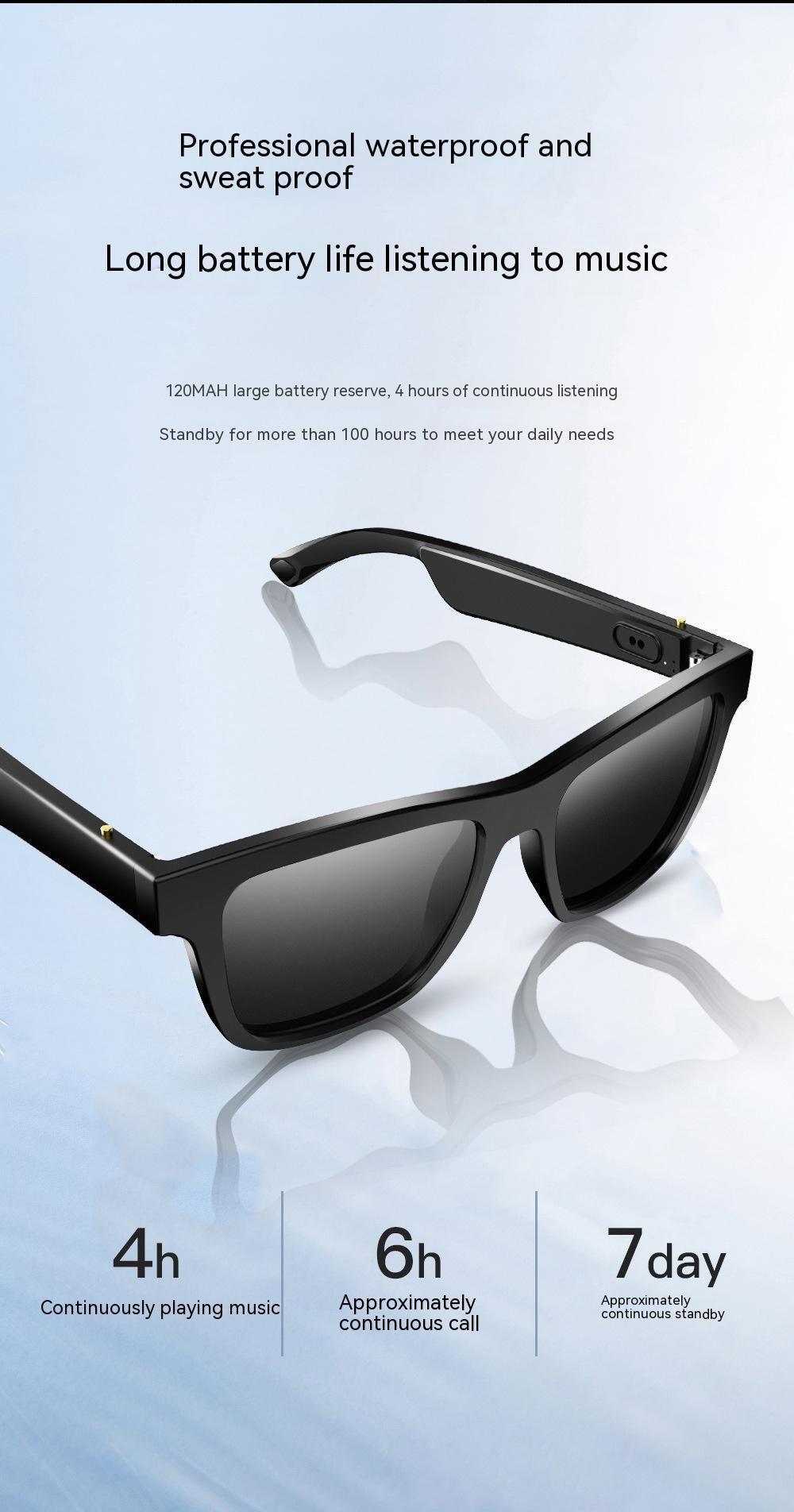 Smart Glasses Black Technology Headset Bluetooth Sunglasses