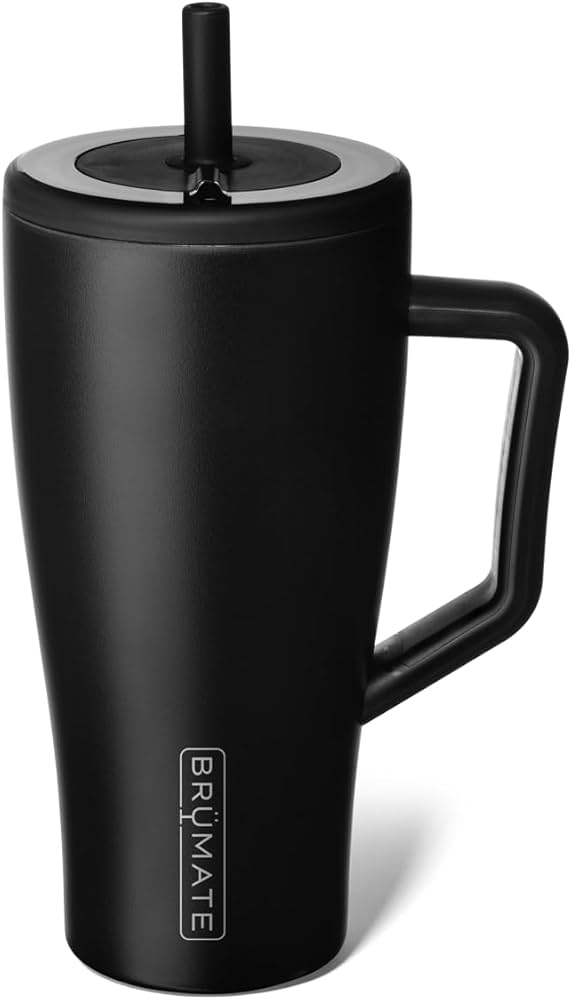 BrüMate Era 40 oz Tumbler with Handle and Straw | 100% Leakproof Insulated Tumbler with Lid and Straw | Made of Stainless Steel | Cup Holder Friendly Base | 40oz (Matte Black)