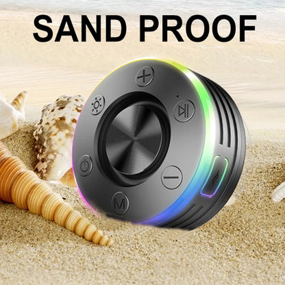 Waterproof Shower Speaker with Suction Cup/RGB Light Bluetooth-Compatible 5.2 Mini Speaker Hands-Free Call/FM Radio Built-in Mic