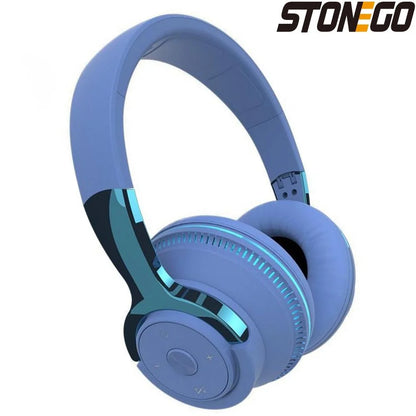 Foldable Stylish Bluetooth 5.1 Wireless Headphones with Microphone, Stereo Sound, for Tablets and Phones