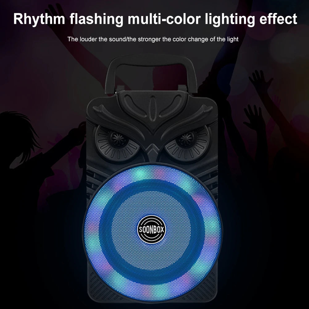 HiFi Bluetooth-Compatible Speaker Support TF Card HiFi Stereo Subwoofer RGB Light FM Aux Portable Wireless Loudspeaker