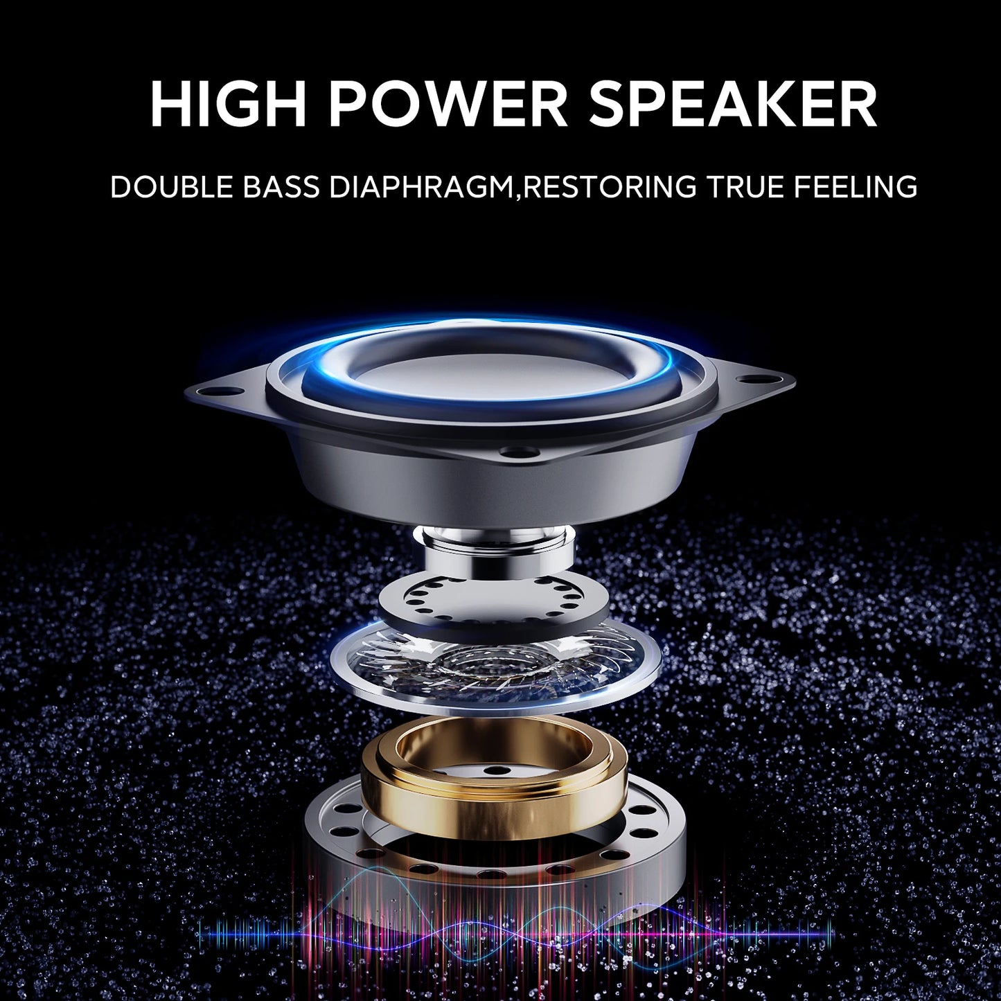 Powerful Bass USB Notebook Stereo Speakers RGB Light Wired Portable Full Frequency Desktop PC Laptop Subwoofer