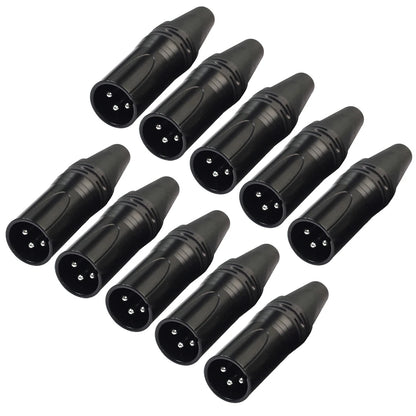 10pcs 3Pin XLR Audio Cable Connector MIC Male Plug Female Jack Professional Microphone Wire Connector Power Adapter