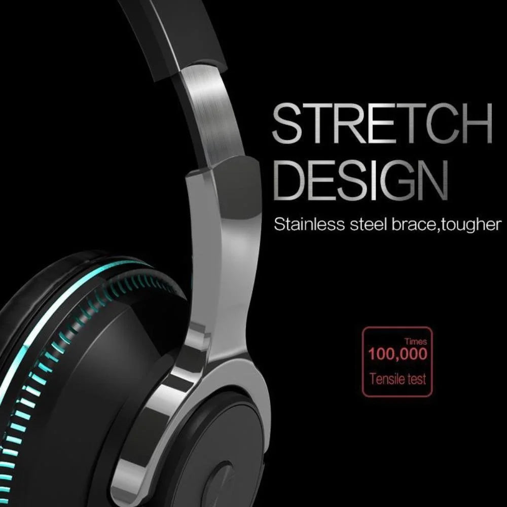 Foldable Stylish Bluetooth 5.1 Wireless Headphones with Microphone, Stereo Sound, for Tablets and Phones