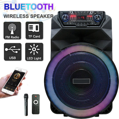 4500W Portable Bluetooth Party Speaker 18" Subwoofer Heavy Bass Sound System Dj Karaoke Led Light Loud  Rechargeable Speaker