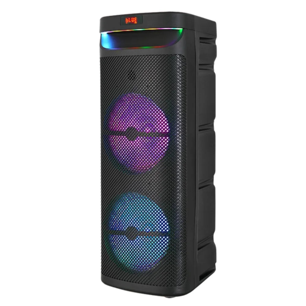 3000W Dual 10" Portable Bluetooth Party Speaker Subwoofer Heavy Bass Sound System DJ karaoke Speaker Led Light  with Microphone