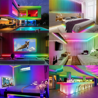 5050 RGB Light Strip WIFI App Control  DC US Power Supply LED Flexible Ribbon Diode Tape for TV Backlight Room