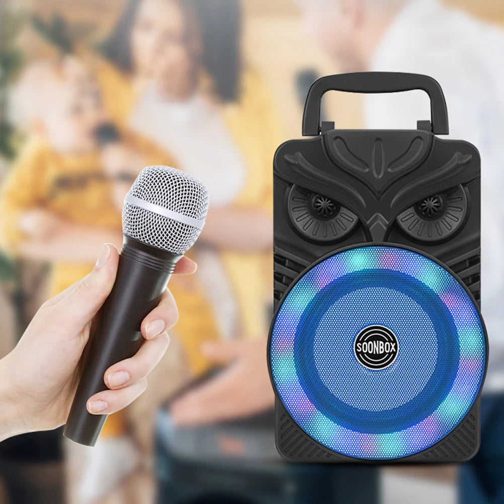 HiFi Bluetooth-Compatible Speaker Support TF Card HiFi Stereo Subwoofer RGB Light FM Aux Portable Wireless Loudspeaker