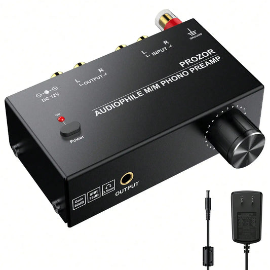 Phono Turntable Preamp Mini Electronic Stereo Audio Phonograph Preamplifier RCA With Volume Knob Maximum volume up to PP400