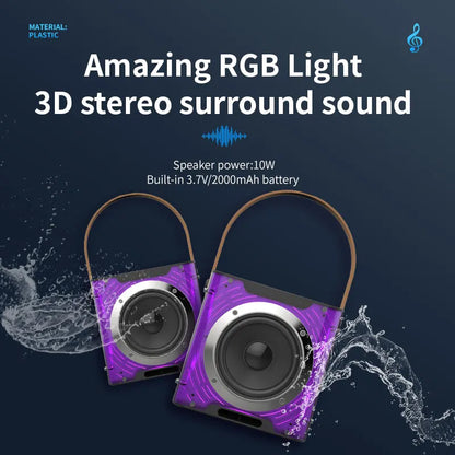 829 High Power Karaoke Bluetooth Speaker RGB Light 360 Stereo Surround Subwoofer 2000mAh battery with Wireless Microphone