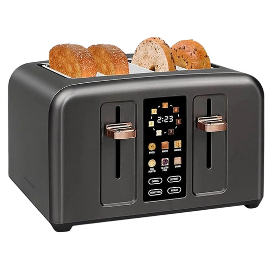 Toaster 4 Slice,Stainless,LCD Display & Touch Buttons,7 Shade Setting,1.4''Wide Slots,Basic & Peculiar Functions,1800w