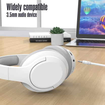 Bluetooth Wireless Over-Ear Headphones with 48H Playtime and with Microphone, HiFi Stereo Foldable Lightweight Headphones for de