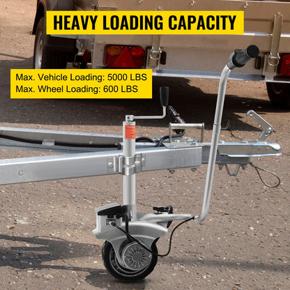 VEVOR 350W12V Trailer Mover 5000lbs Electric Motorised Jockey Wheels Jack Dolly Boat Automatic Rubber Wheel Trailer Jockey Wheel