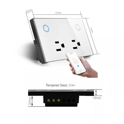 Melery Zigbee Tuya Smart US Electrical Plug 16A Wall Socket Tempered Glass Panel Outlet Timing smart Life App Google Home Alexa