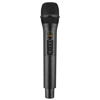 Wireless Microphone Dual UHF Cordless Handheld Dynamic Mic System Set Receiver with Rechargeable Receiver for Karaoke Machines