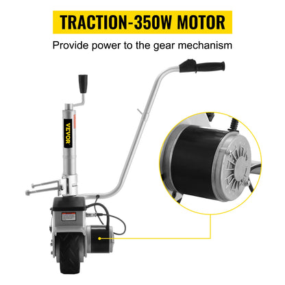 VEVOR 350W12V Trailer Mover 5000lbs Electric Motorised Jockey Wheels Jack Dolly Boat Automatic Rubber Wheel Trailer Jockey Wheel