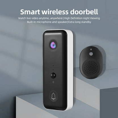 Video Doorbell Camera Wireless with Chime Ringer Battery Powered Smart AI PIR Human Detection IP65 Waterproof 2.4G WiFi 2-Way Au