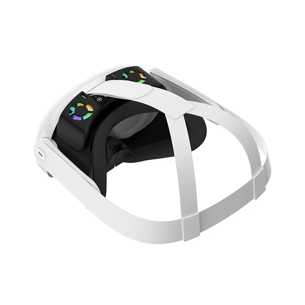 VR Cooling Fan For Meta Quest 3 Rechargeable VR Headset Air Circulation with Breathable Facial Interface Face Cover RGB Light