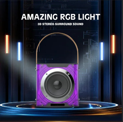 829 High Power Karaoke Bluetooth Speaker RGB Light 360 Stereo Surround Subwoofer 2000mAh battery with Wireless Microphone