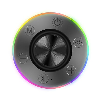 Waterproof Shower Speaker with Suction Cup/RGB Light Bluetooth-Compatible 5.2 Mini Speaker Hands-Free Call/FM Radio Built-in Mic